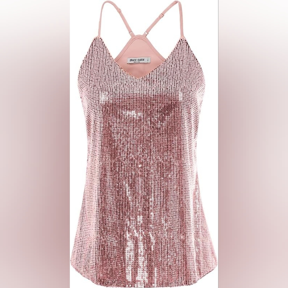 Pink sequin blouse